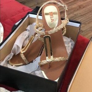 Wedge high heel shoes